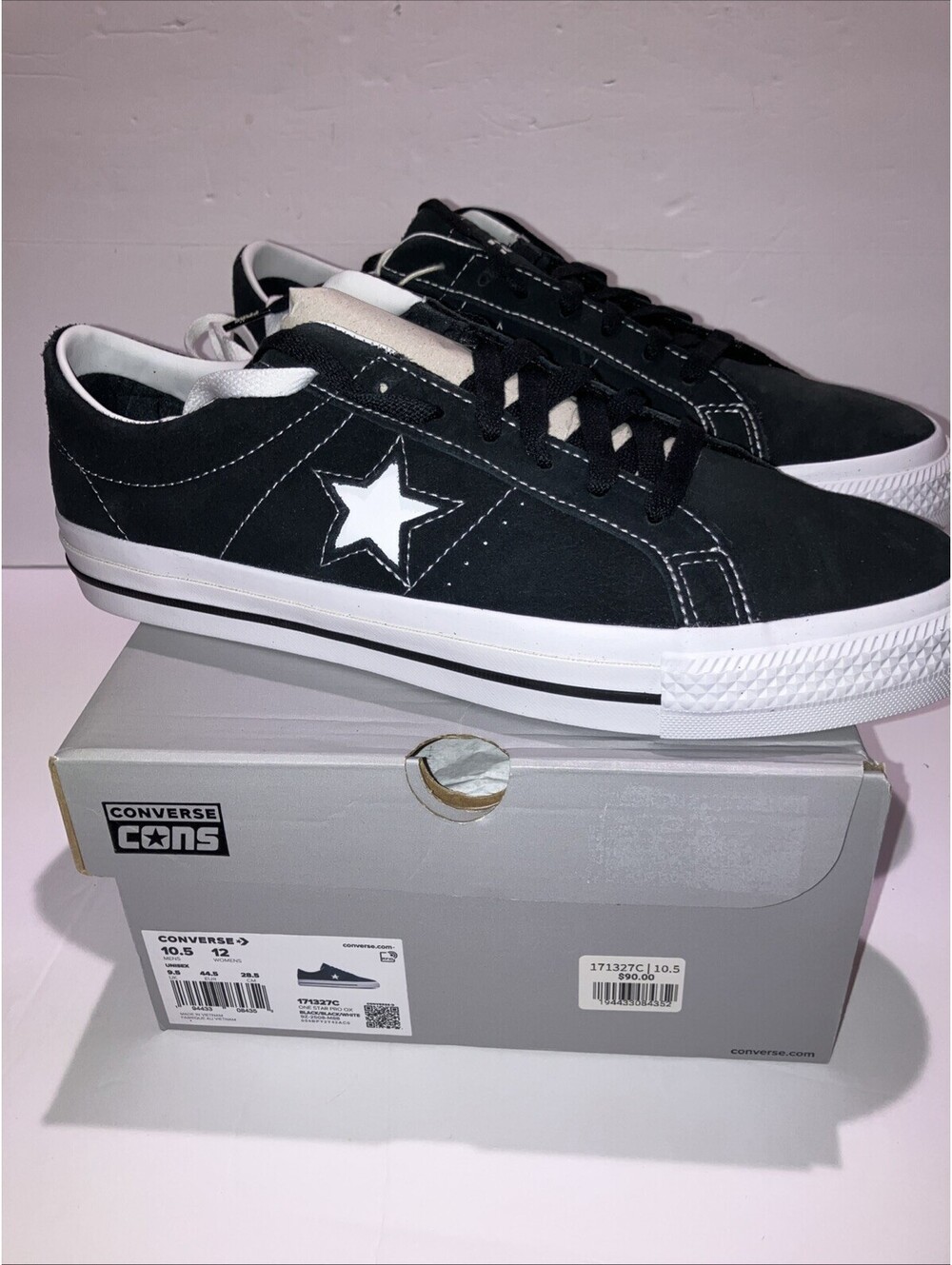 CONVERSE CONS One Star Pro OX Black White 171327C Men’s 10.5!Women’s 12 NEW - Picture 2 of 9